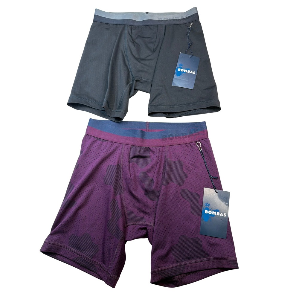 Bombas Men's Performance Split Waistband Boxer Brief 2 pair Small NWT -$68 Value